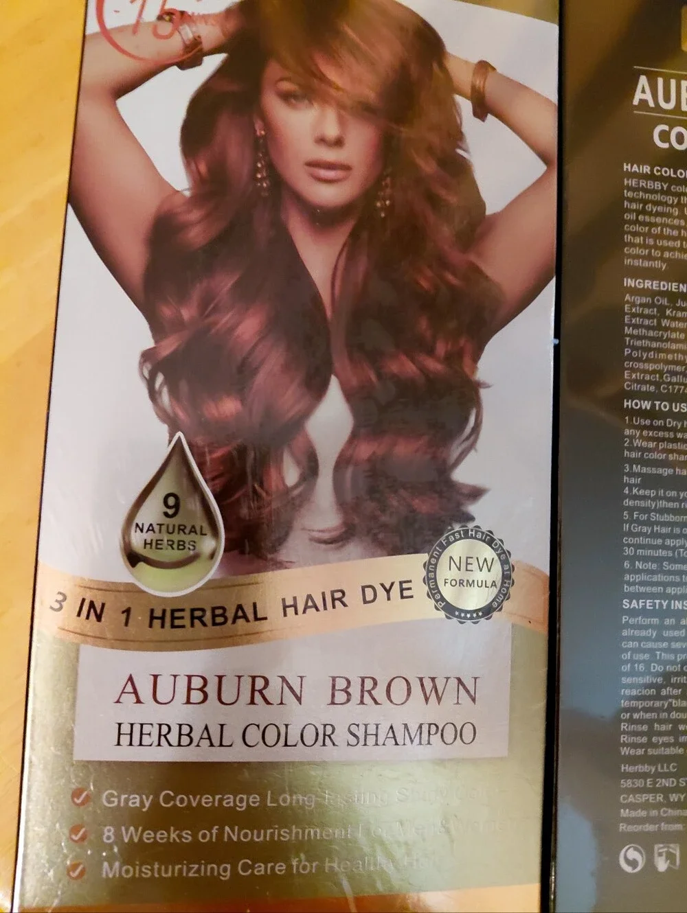New SEALED HERBB SHAMPOO HAIR COLOR (AUBURN BROWN)